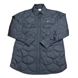 NIKE JACKET WOMENS S SMALL QUILTED  ESSENTIAL TRENCH COAT BLACK BNWT NEW